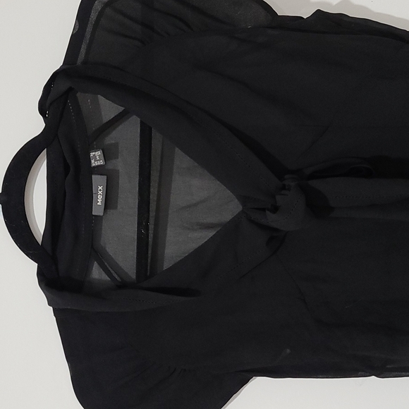 Sheer black short sleeve blouse - Picture 2 of 4